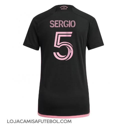Camisa de Futebol Inter Miami Sergio Busquets #5 Equipamento Secundário Mulheres 2023-24 Manga Curta
